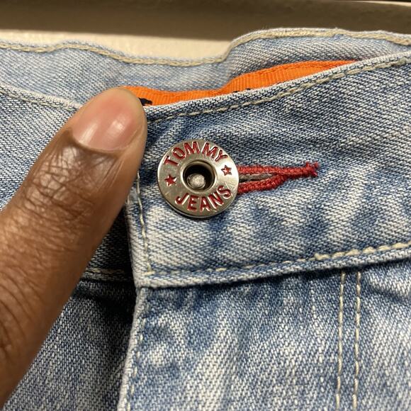 Vintage 90s Tommy Jeans Men's Light Blue Denim Carpenter Jeans Size 36x32 - Picture 4 of 8